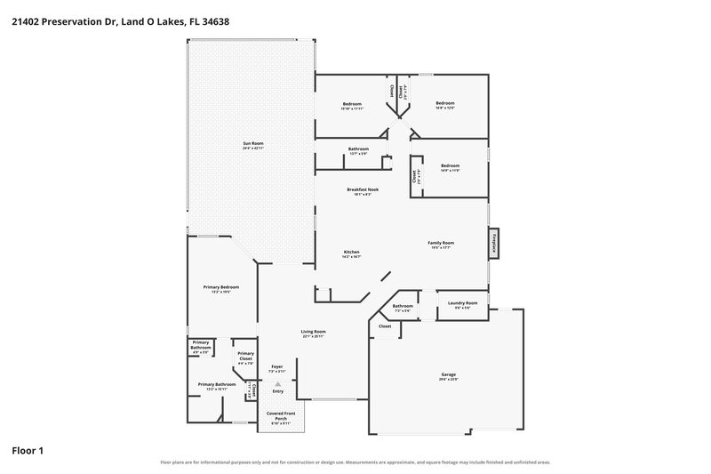 3,190/Mo, 21402 Preservation Dr Land O Lakes, FL 34638 Floor Plan View