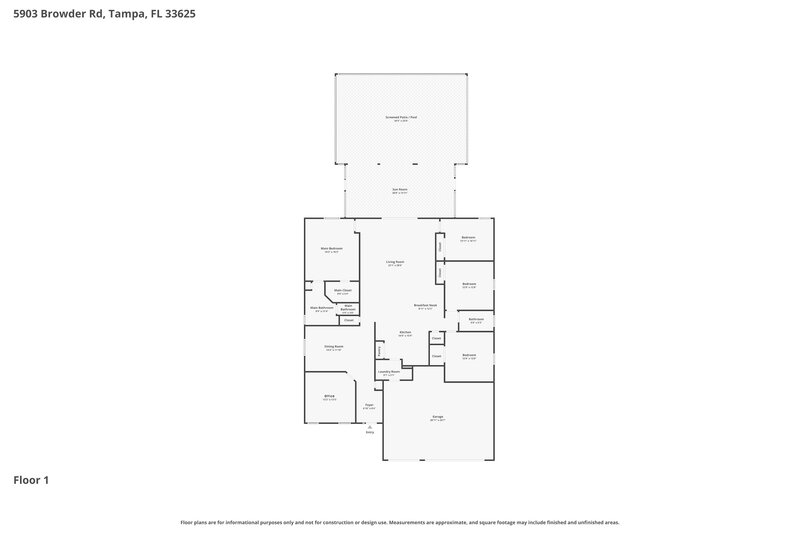 3,490/Mo, 5903 Browder Rd Tampa, FL 33625 Floor Plan View