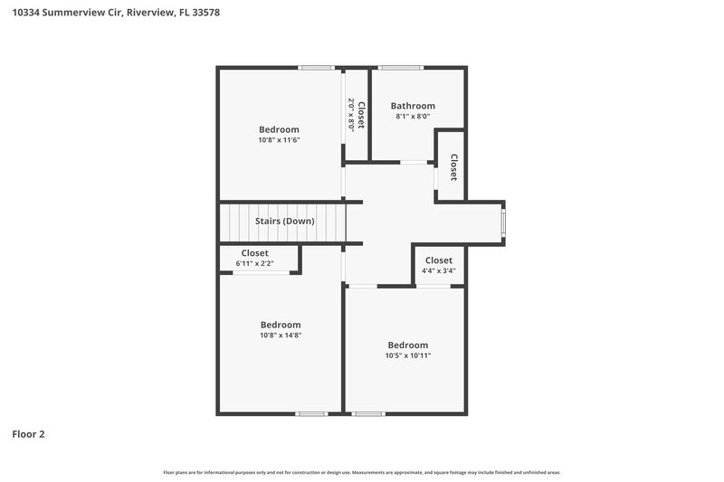 1,905/Mo, 10334 Summerview Cir Riverview, FL 33578 Floorplan View 2
