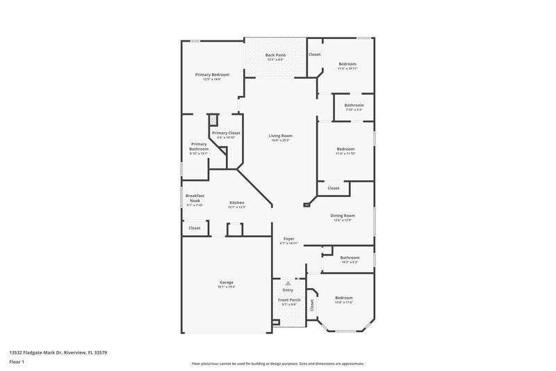 2,255/Mo, 13532 Fladgate Mark Dr Riverview, FL 33579 Floor Plan View