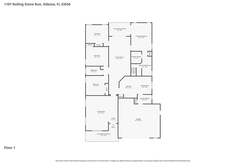 2,645/Mo, 1101 Rolling Stone Run Odessa, FL 33556 Floor Plan View