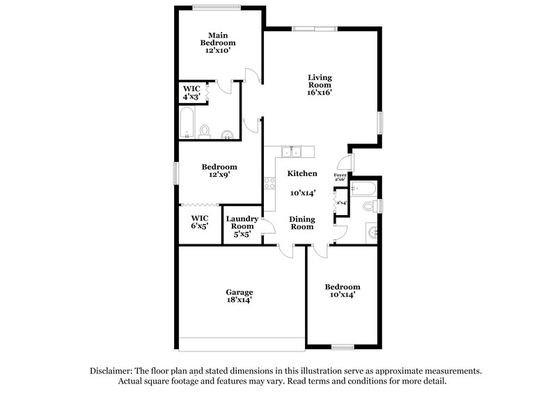 2,015/Mo, 12914 Fieldmoor Ct Riverview, FL 33579 Floorplan View