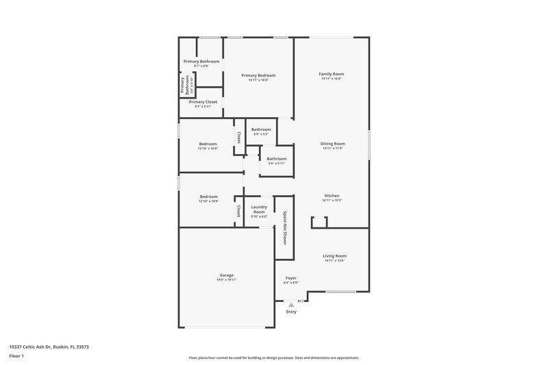 1,995/Mo, 10337 Celtic Ash Dr Ruskin, FL 33573 Floor Plan View