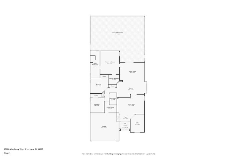 2,660/Mo, 10808 Windbury Way Riverview, FL 33569 Floor Plan View