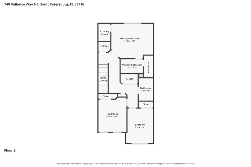 2,455/Mo, 740 Vallance Way NE Saint Petersburg, FL 33716 Floor Plan View 2