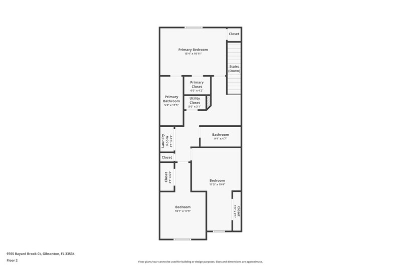 2,050/Mo, 9765 Bayard Brook Ct Gibsonton, FL 33534 Floor Plan View