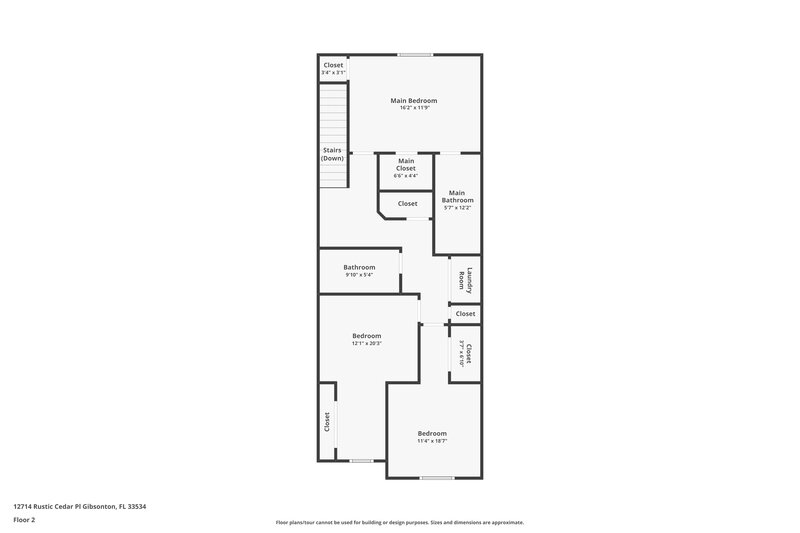 2,180/Mo, 12714 Rustic Cedar Pl Gibsonton, FL 33534 Floor Plan View