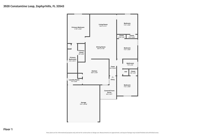 2,055/Mo, 3920 Constantine Loop Wesley Chapel, FL 33543 Floor Plan View