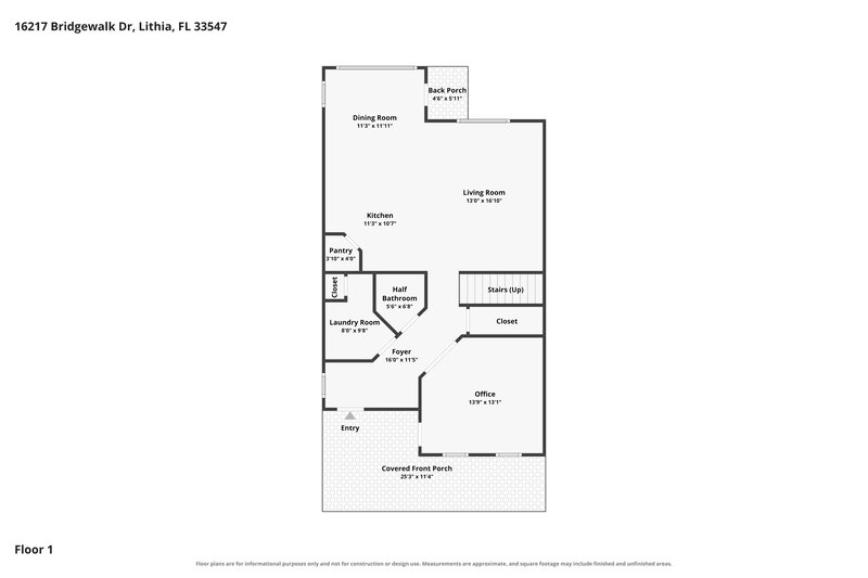 2,580/Mo, 16217 Bridgewalk Dr Lithia, FL 33547 Floor Plan View