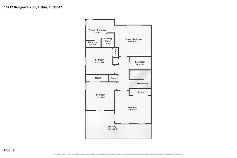 2,580/Mo, 16217 Bridgewalk Dr Lithia, FL 33547 Floor Plan View 2