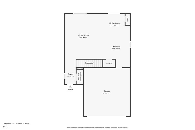 2,075/Mo, 2339 Shasta Street Lakeland, FL 33805 Floor Plan View