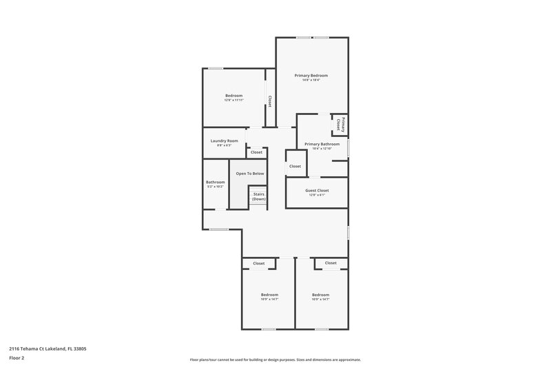 2,455/Mo, 2116 Tehama Court Lakeland, FL 33805 Floor Plan View 2
