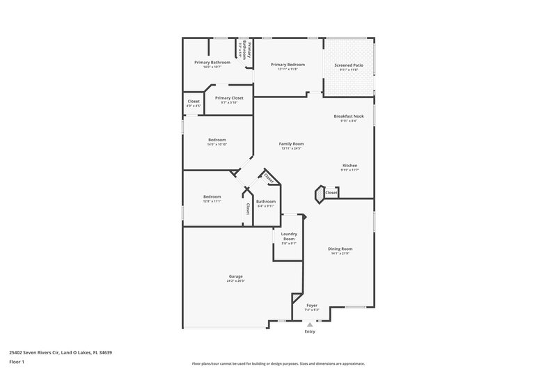 2,315/Mo, 25402 Seven Rivers Cir Land O' Lakes, FL 34639 Floor Plan View