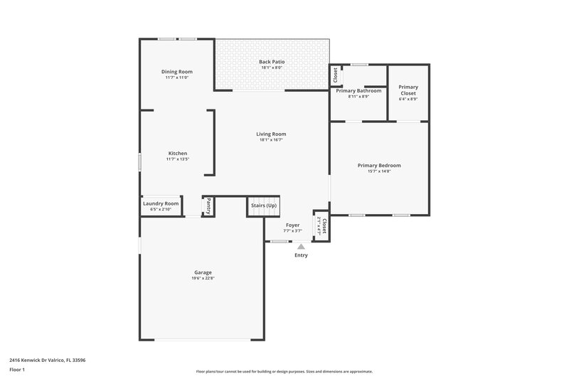 3,400/Mo, 2416 Kenwick Dr Valrico, FL 33596 Floor Plan View