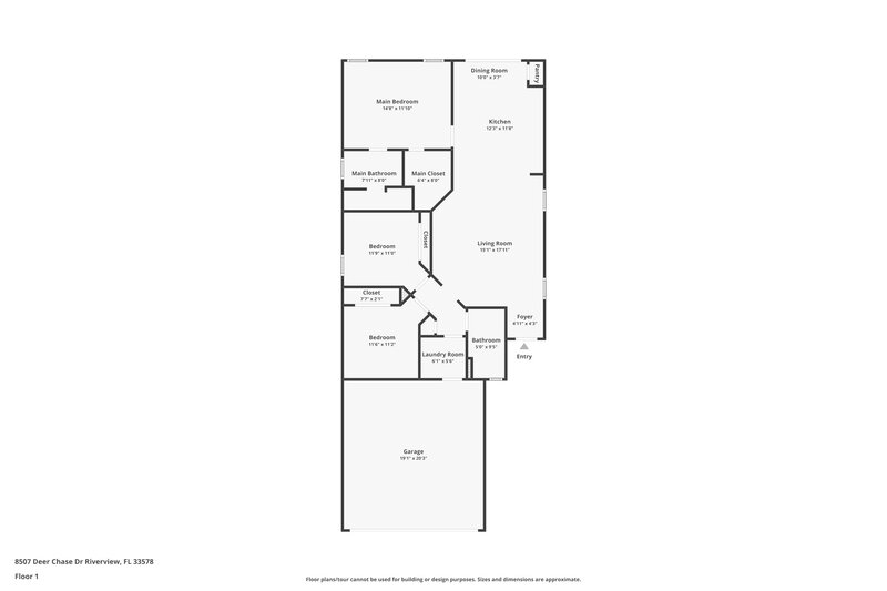 3,200/Mo, 8507 Deer Chase Dr Riverview, FL 33578 Floor Plan View