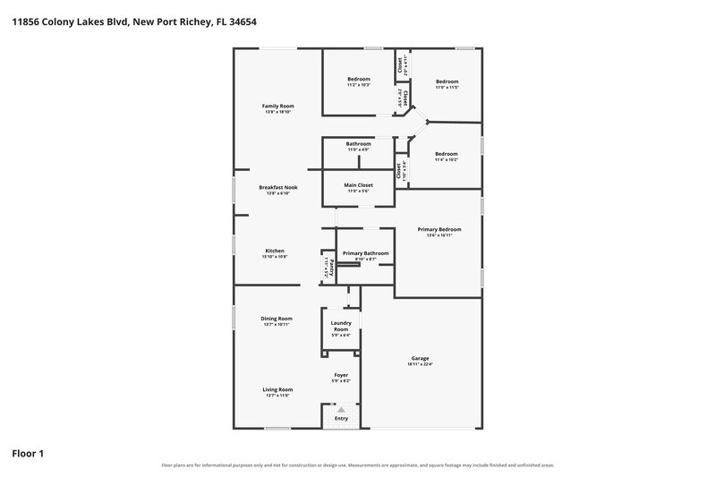 1,980/Mo, 11856 Colony Lakes Blvd New Port Richey, FL 34654 Floor Plan View