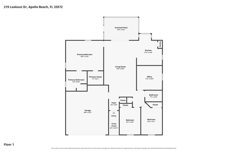 2,260/Mo, 219 Lookout Dr Apollo Beach, FL 33572 Floor Plan View
