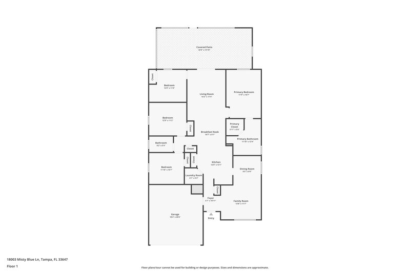 2,580/Mo, 18003 Misty Blue Ln Tampa, FL 33647 Floor Plan View