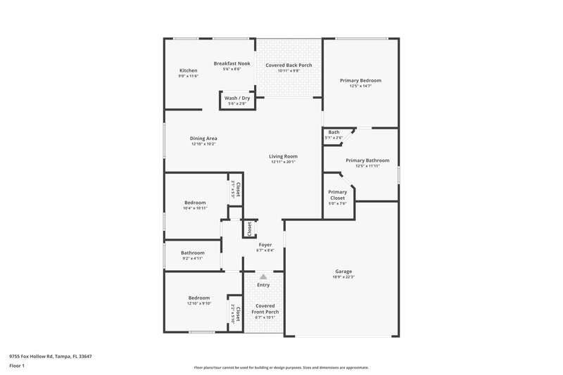 2,145/Mo, 9755 Fox Hollow Rd Tampa, FL 33647 Floor Plan View