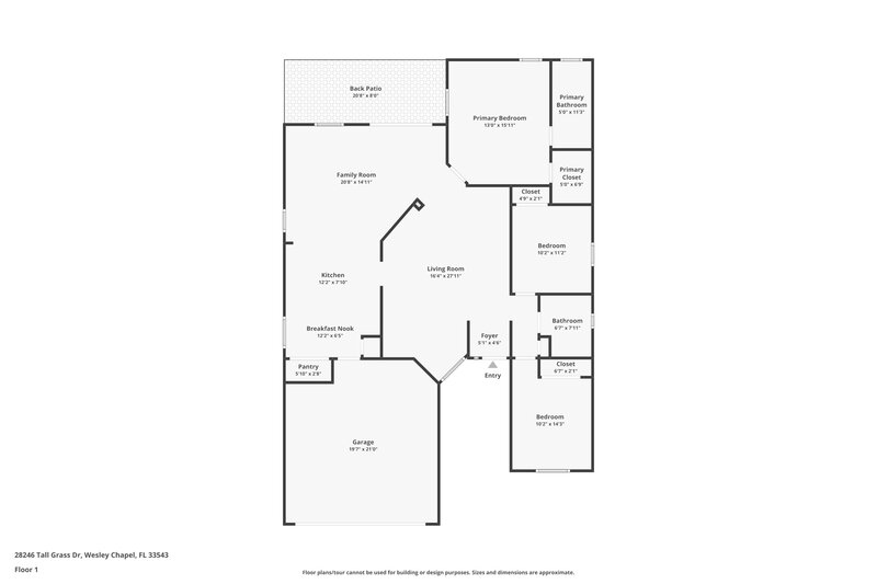 1,960/Mo, 28246 Tall Grass Dr Wesley Chapel, FL 33543 Floor Plan View