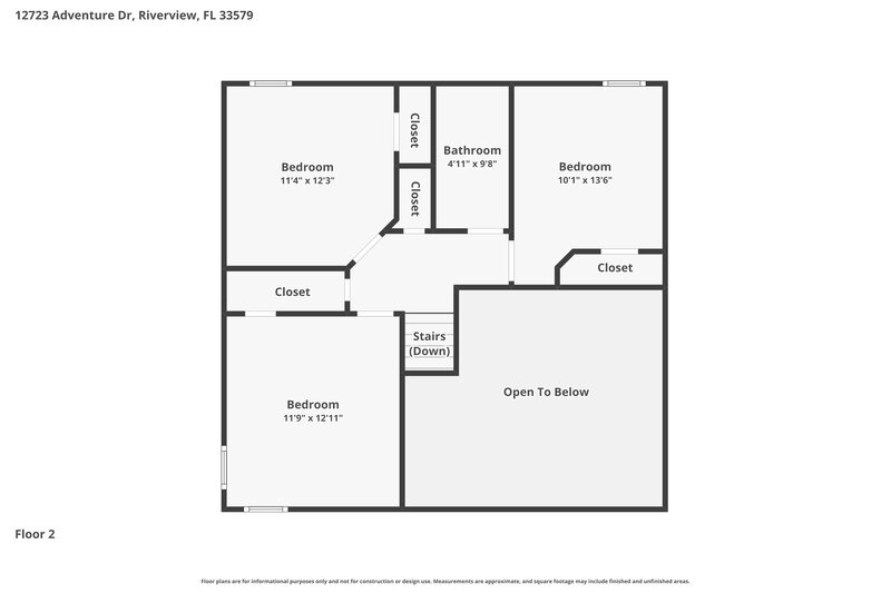 2,100/Mo, 12723 Adventure Dr Riverview, FL 33579 Floor Plan View 2