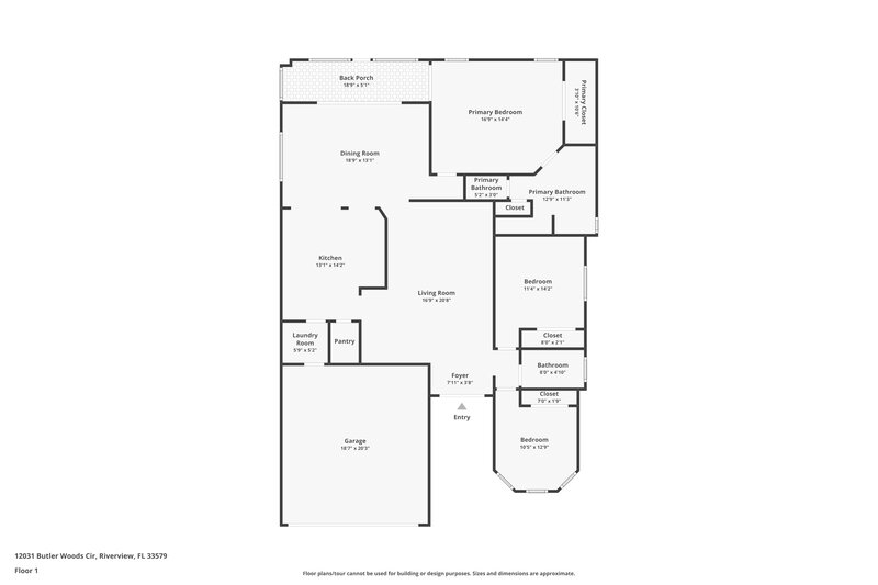 1,995/Mo, 12031 Butler Woods Cir Riverview, FL 33579 Floor Plan View
