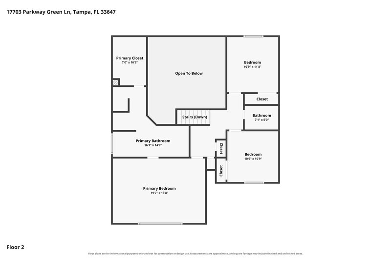 2,310/Mo, 17703 Parkway Green Ln Tampa, FL 33647 Floor Plan View 2