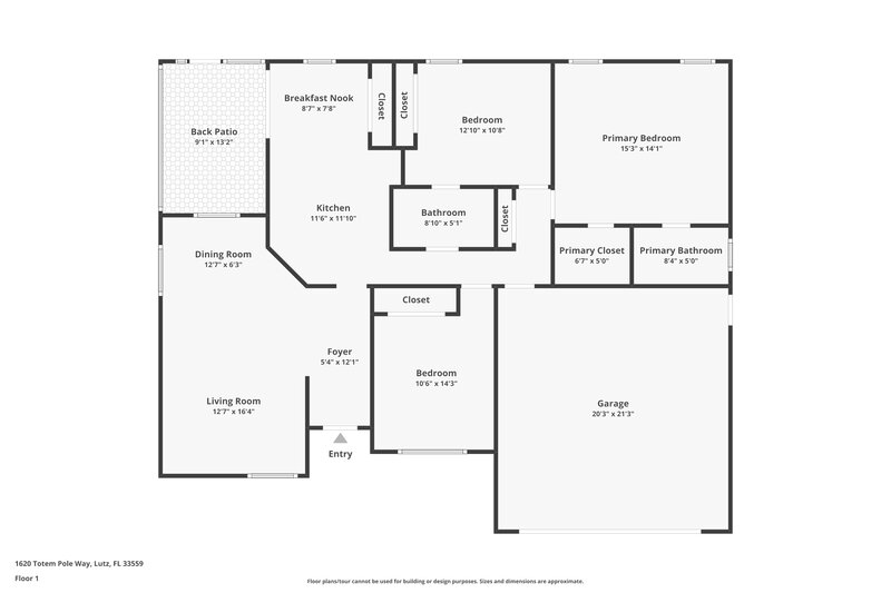 3,490/Mo, 1620 Totem Pole Way Lutz, FL 33559 Floor Plan View