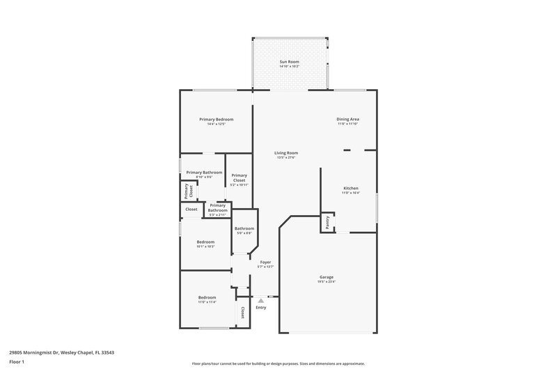 2,300/Mo, 29805 Morningmist Dr Wesley Chapel, FL 33543 Floor Plan View