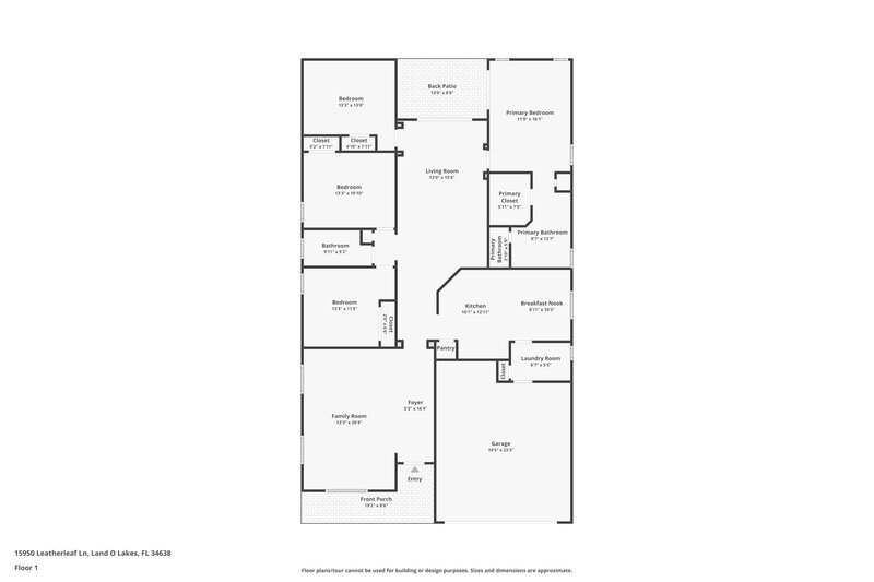 0/Mo, 15950 Leatherleaf Ln Land O Lakes, FL 34638 Floor Plan View