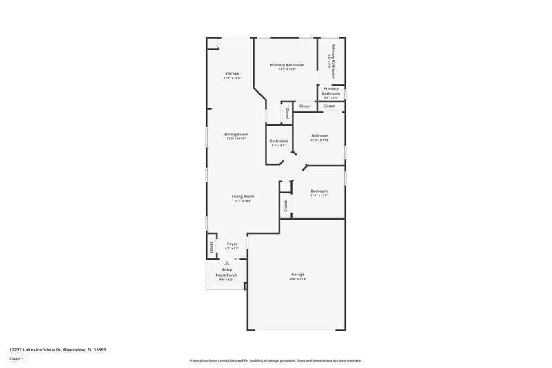 1,815/Mo, 10237 Lakeside Vista Dr Riverview, FL 33569 Floor Plan View