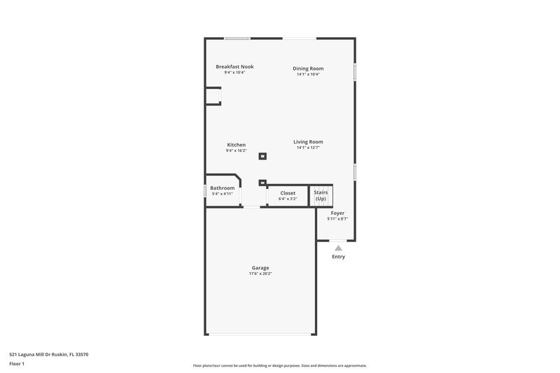 2,160/Mo, 521 Laguna Mill Dr Ruskin, FL 33570 Floor Plan View