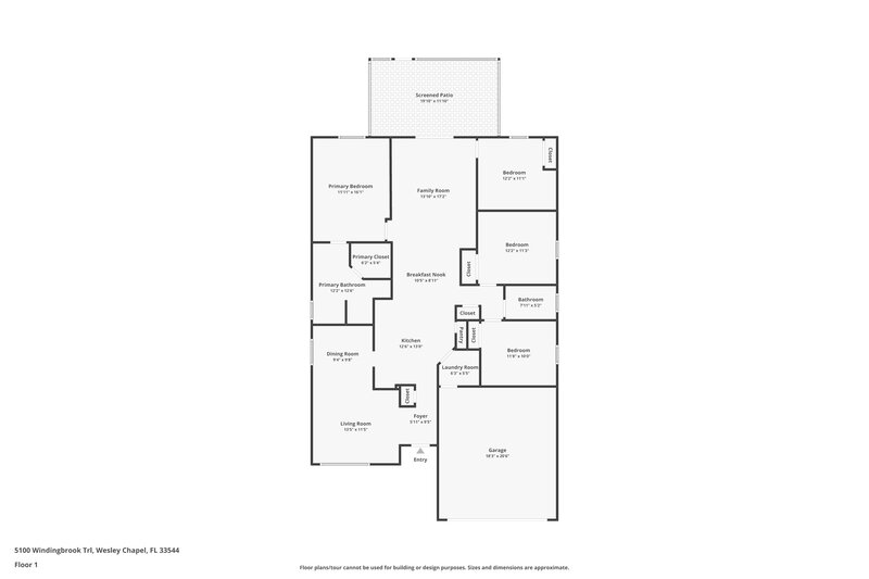 2,355/Mo, 5100 Windingbrook Trl Wesley Chapel, FL 33544 Floor Plan View