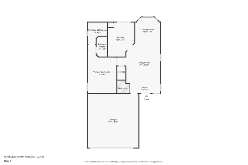 2,250/Mo, 12702 Adventure Dr Riverview, FL 33579 Floor Plan View