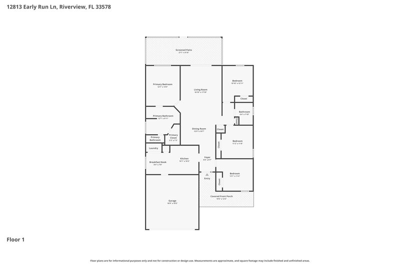 2,310/Mo, 12813 Early Run Ln Riverview, FL 33578 Floor Plan View
