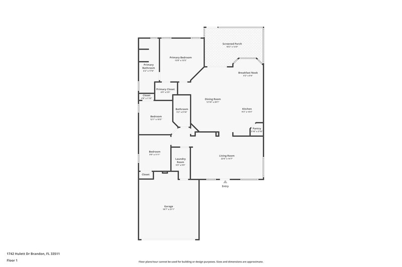 3,540/Mo, 1742 Hulett Dr Brandon, FL 33511 Floor Plan View