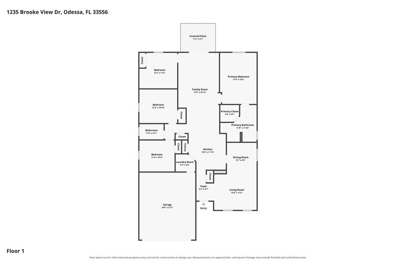 2,920/Mo, 1235 Brooke View Dr Odessa, FL 33556 Floor Plan View