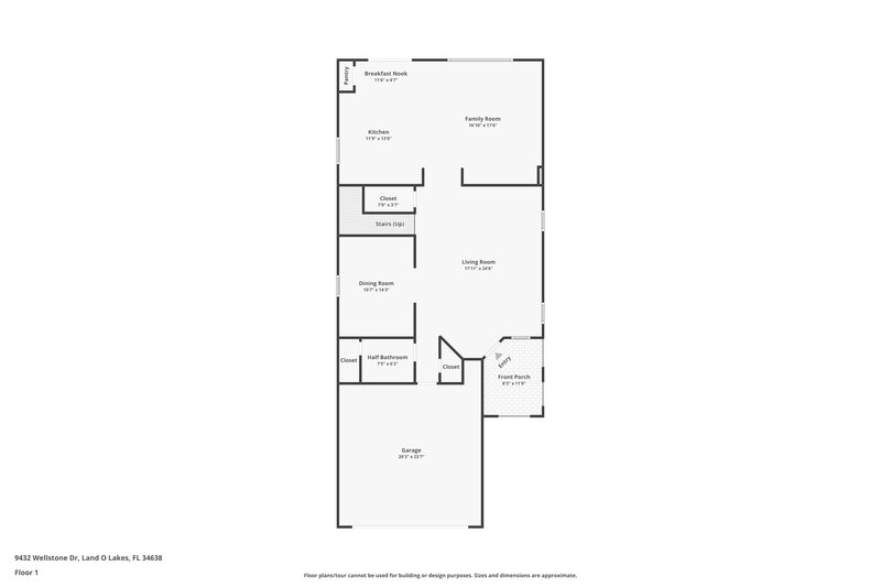 2,190/Mo, 9432 Wellstone Dr Land O Lakes, FL 34638 Floorplan View