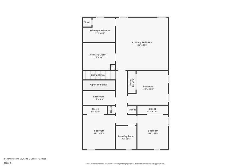 2,190/Mo, 9432 Wellstone Dr Land O Lakes, FL 34638 Floorplan View 2