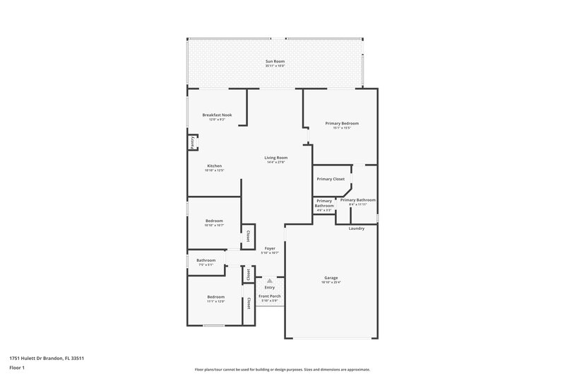 2,285/Mo, 1751 Hulett Dr Brandon, FL 33511 Floor Plan View