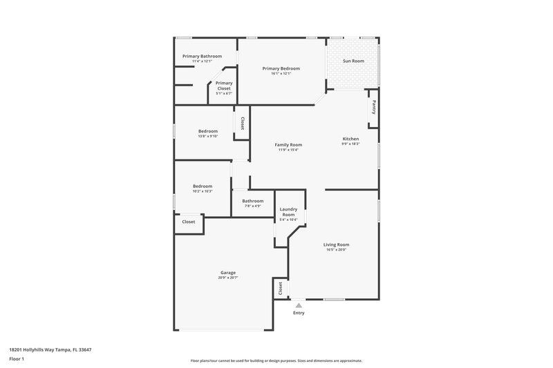 1,970/Mo, 18201 Holly Hills Way Tampa, FL 33647 Floor Plan View