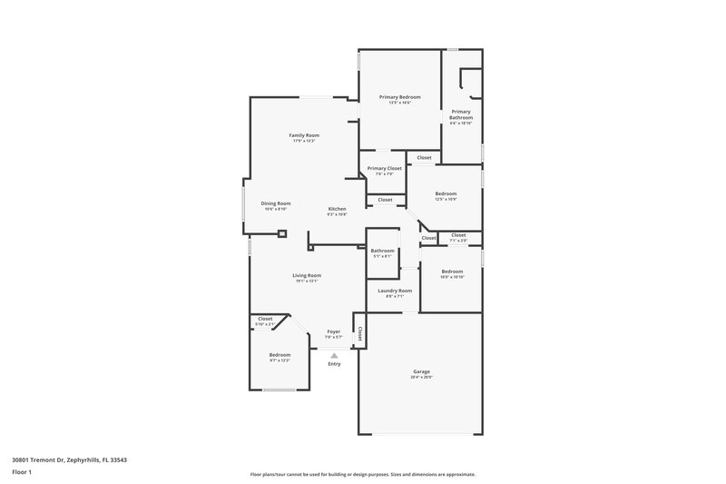 2,030/Mo, 30801 Tremont Dr Zephyrhills, FL 33543 Floor Plan View