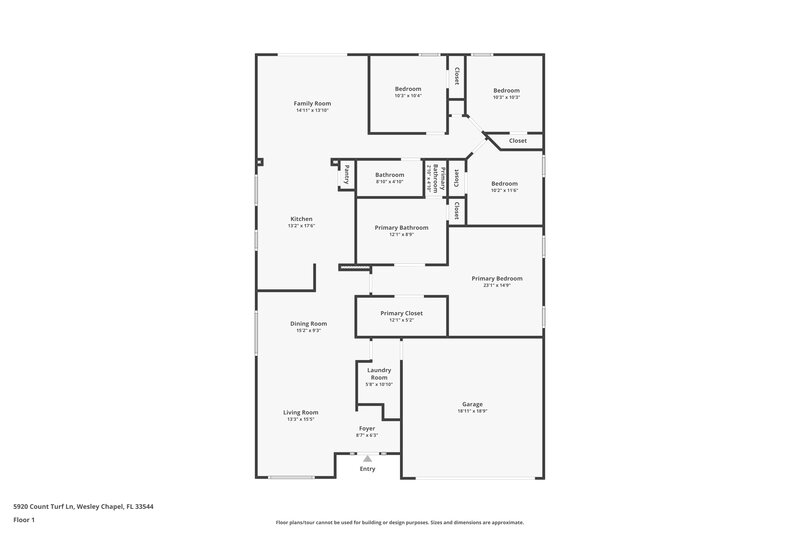 2,270/Mo, 5920 Count Turf Ln Wesley Chapel, FL 33544 Floor Plan View