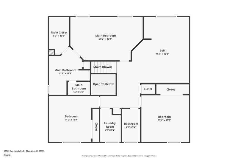 2,390/Mo, 10902 Capstan Lake Dr Riverview, FL 33579 Floor Plan View