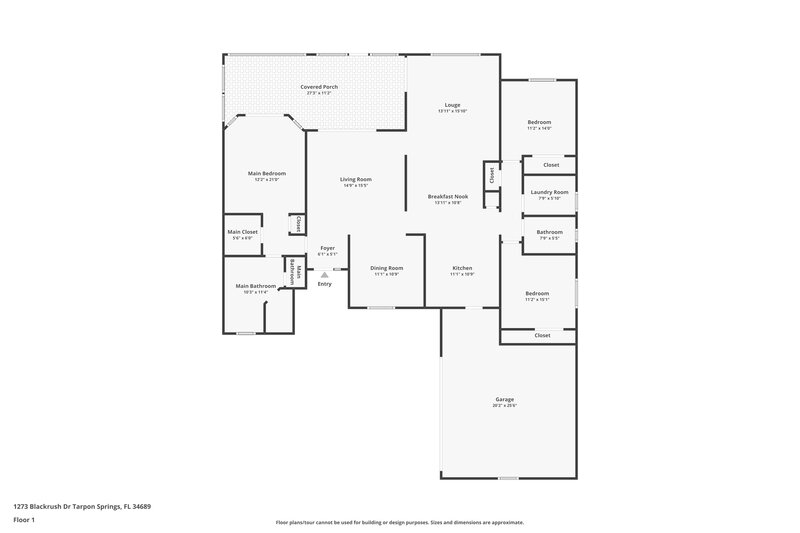 2,445/Mo, 1273 Blackrush Dr Tarpon Springs, FL 34689 Floor Plan View