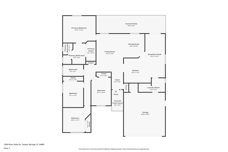 2,265/Mo, 1546 River Oaks Dr Tarpon Springs, FL 34689 Floor Plan View