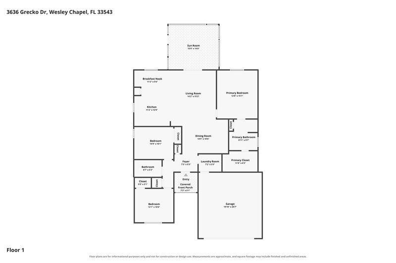 2,085/Mo, 3636 Grecko Dr Wesley Chapel, FL 33543 Floor Plan View
