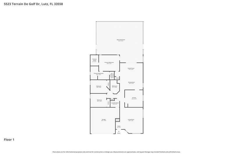 2,815/Mo, 5523 Terrain de Golf Dr Lutz, FL 33558 Floor Plan View
