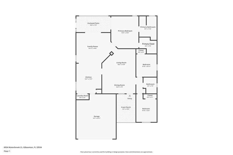 3,170/Mo, 6934 Waterbrook Ct Gibsonton, FL 33534 Floor Plan View