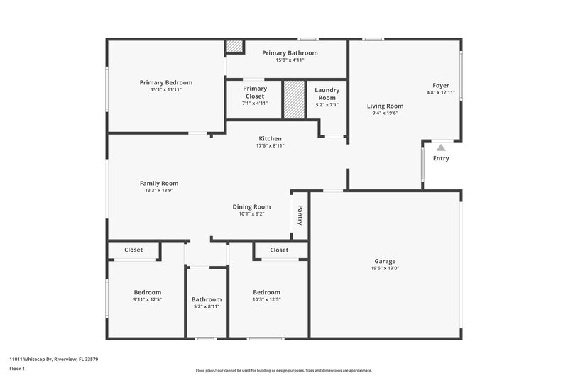 2,065/Mo, 11011 Whitecap Dr Riverview, FL 33579 Floor Plan View